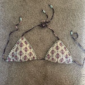 VS - PINK beaded bikini top